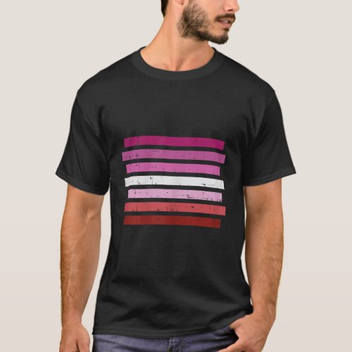 Lesbian Striped Pride Flag Butch Tomboy Gay LGBT G T_Shirt