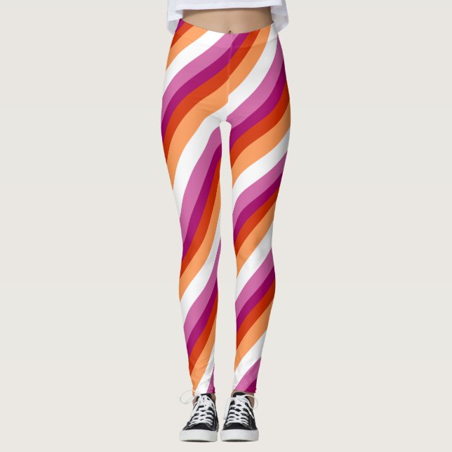 Lesbian Stripes | Lesbian Pride Leggings (Front)