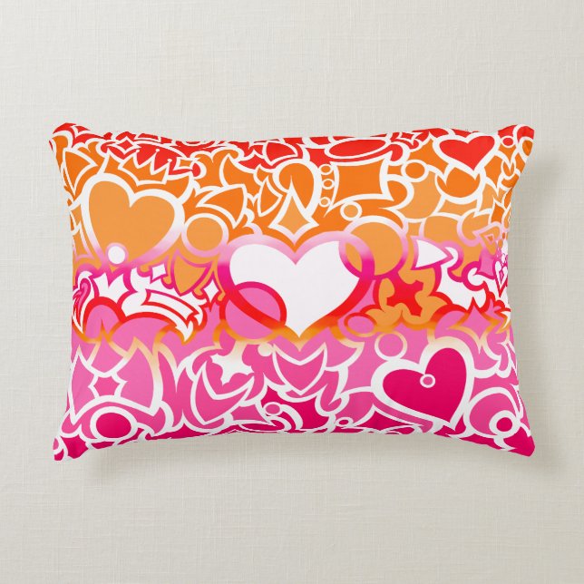 Lesbian Sunset Pride Squiggle Accent Pillow (Front)