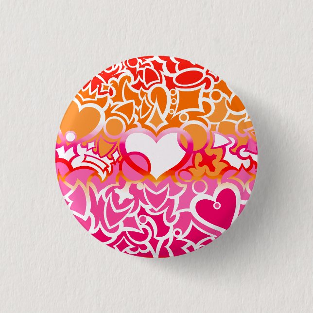 Lesbian Sunset Pride Squiggle Button (Front)