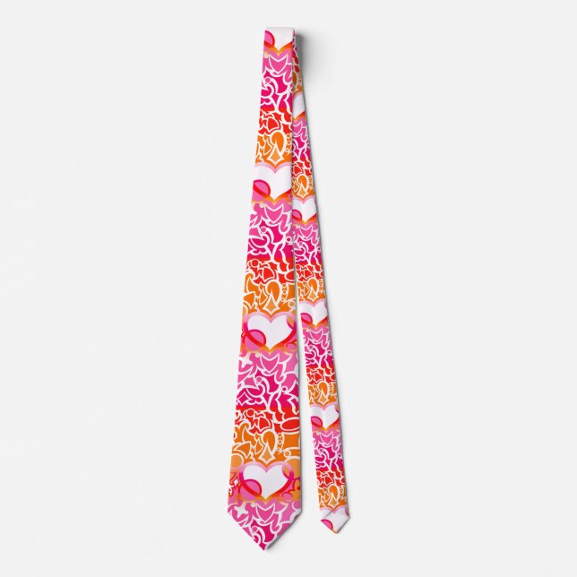 Lesbian Sunset Pride Squiggle Neck Tie (Front)