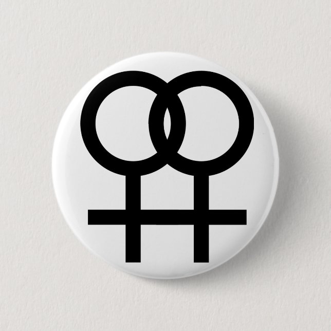 Lesbian symbol button - white (Front)