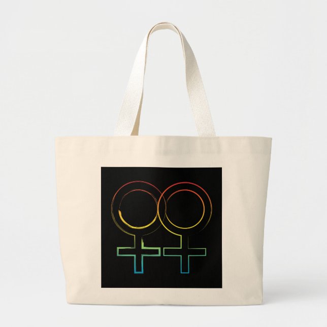 lesbian symbol large tote bag (Front)