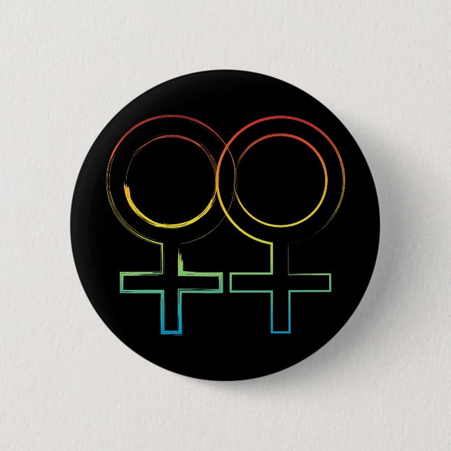 lesbian symbol pinback button (Front)
