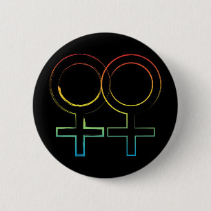 lesbian symbol pinback button