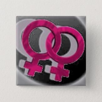 Lesbian Symbols Black Pinback Button