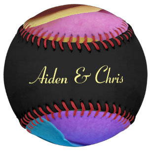 Lesbian Team Pride Rainbow Rose Floral Couple Name Softball