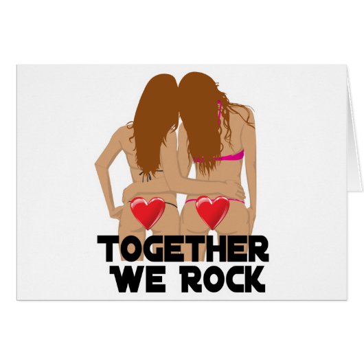 Lesbian Together We Rock Cards (Front Horizontal)