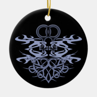 Lesbian Tribal Heart Custom Ornaments