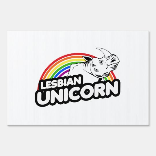 Lesbian Unicorn Rainbow Sign