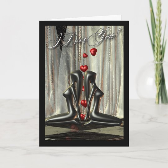 Lesbian Valentines Day Card Modern Art Sculpture 