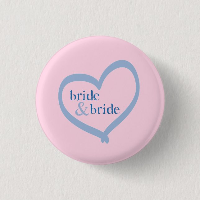 Lesbian Wedding Bride & Bride Button (Front)