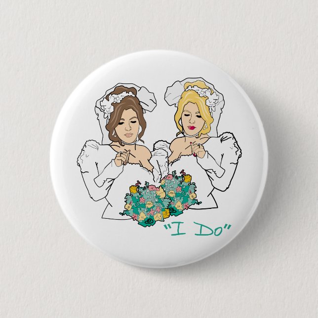 Lesbian Wedding Button (Front)