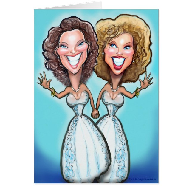 Lesbian Wedding Cake Dolls Cards (Front)