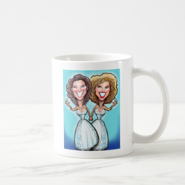 Lesbian Wedding Cake Dolls Coffee Mug (Right)