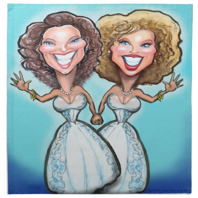 Lesbian Wedding Cake Topper Napkin (Front)