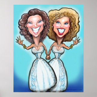 Lesbian Wedding Cake Toppers Poster