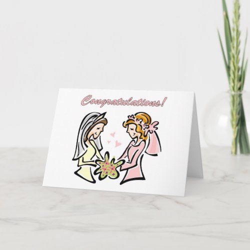 Lesbian Wedding Cards _ blank inside _ lovely