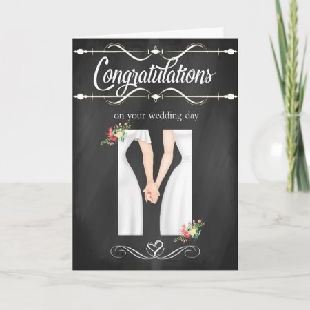 Lesbian Wedding Congratulations Card