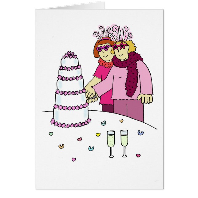 Lesbian Wedding Congratulations. Cards (Front)