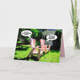 Lesbian Wedding Congratulations, Pink Chairs Card