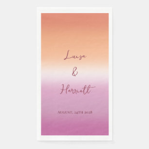 Lesbian Wedding Dinner Pride Flag Gradient Paper Guest Towels