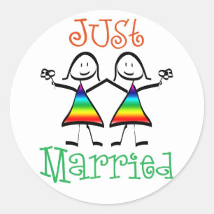 Lesbian Wedding Favors Classic Round Sticker