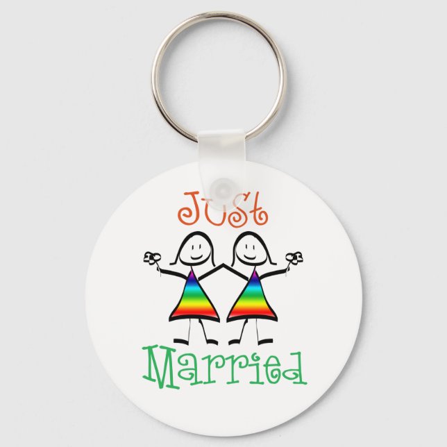 Lesbian Wedding Favors Keychain (Front)