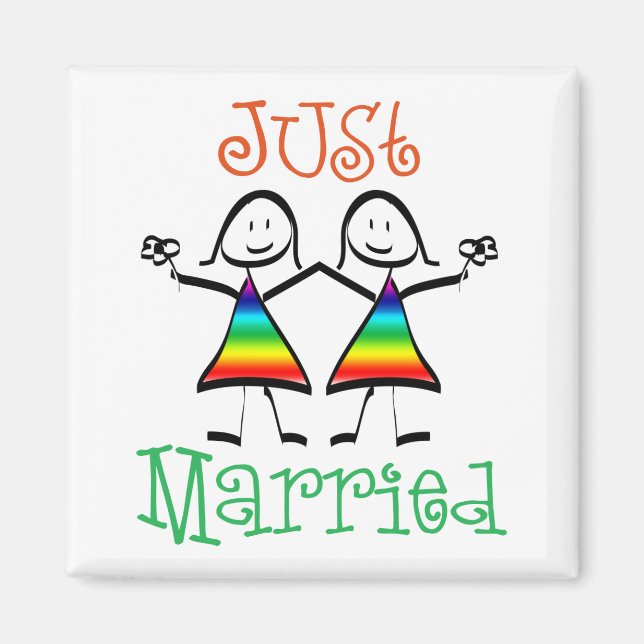 Lesbian Wedding Favors Magnet (Front)