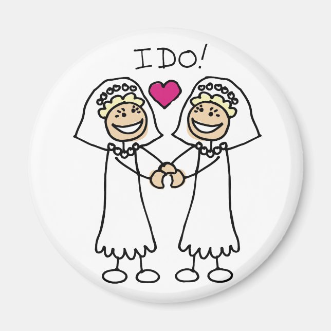 Lesbian Wedding Favors Magnet (Front)