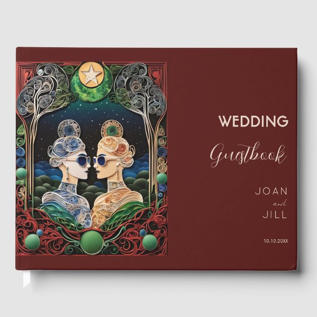 Lesbian Wedding  Guest Book (Front)