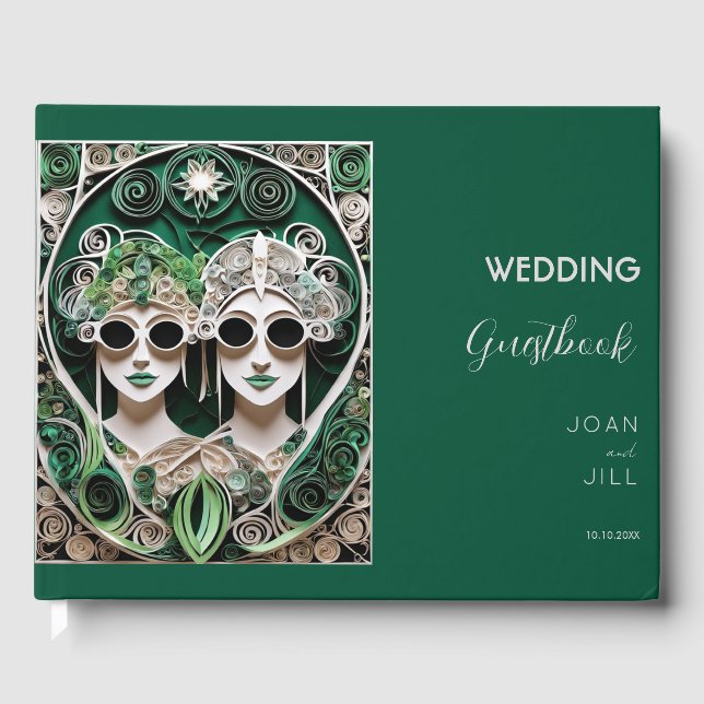 Lesbian Wedding  Guest Book (Front)