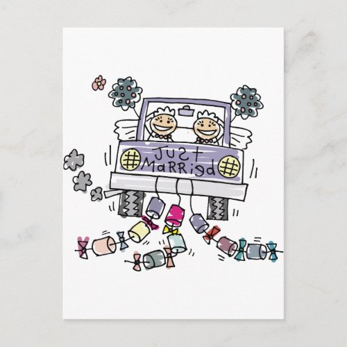 Lesbian Wedding Just Married Announcement Postcard