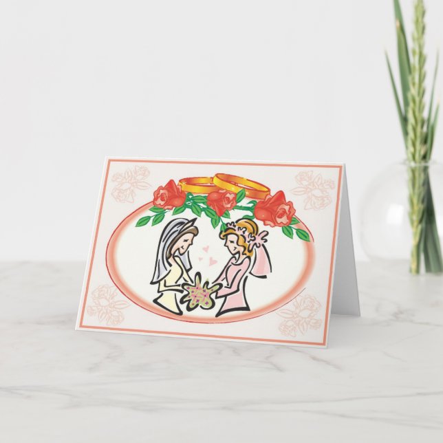 Lesbian Wedding or Commitment Ceremony Card (Front)