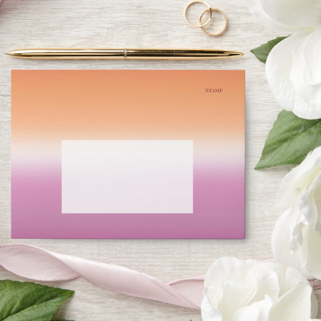 Lesbian Wedding Photo Pride Flag Gradient Envelope (Wedding)