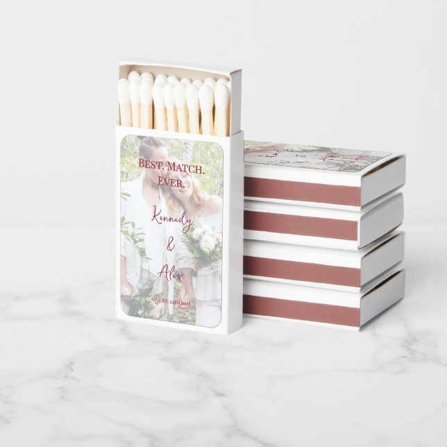 Lesbian Wedding Photo Two Brides Favors Matchboxes (Stacked)