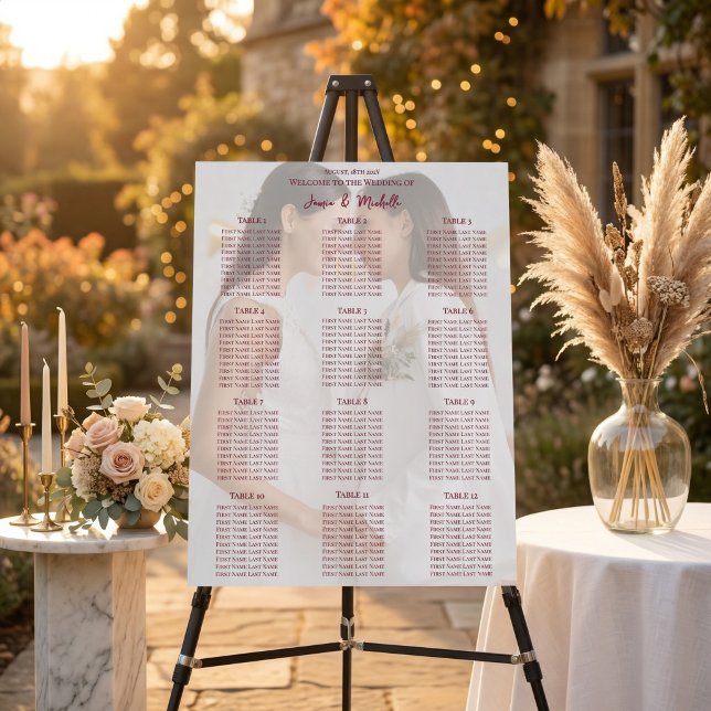 Lesbian Wedding Photo Two Brides Seating Chart Foam Board (Creator Uploaded)