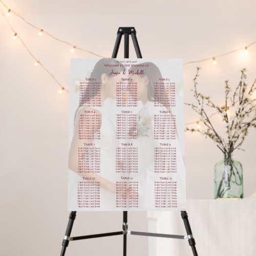 Lesbian Wedding Photo Two Brides Seating Chart Foam Board