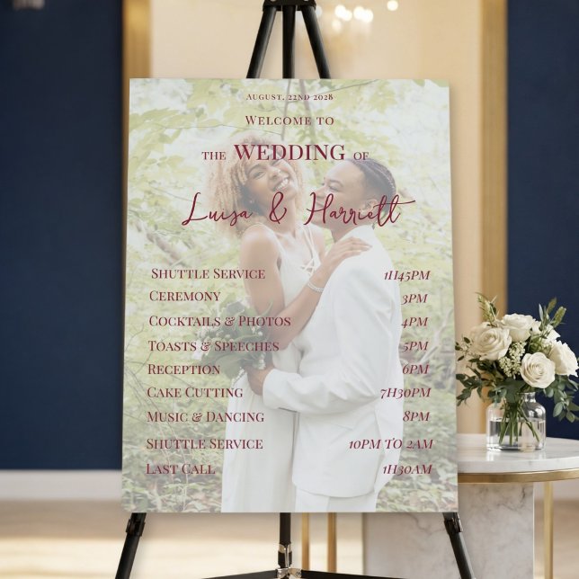 Lesbian Wedding Photo Two Brides Welcome Program Foam Board (Creator Uploaded)