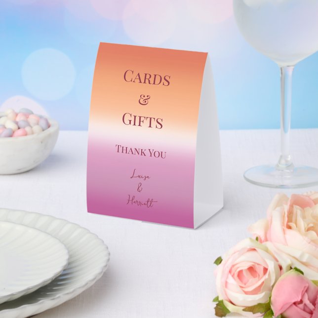 Lesbian Wedding Pride Flag Gradient Cards & Gifts Paper Table Tent (Insitu(Wedding))