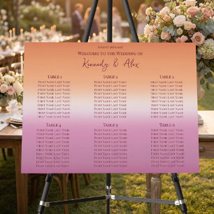 Lesbian Wedding Pride Flag Gradient Seating Chart Foam Board