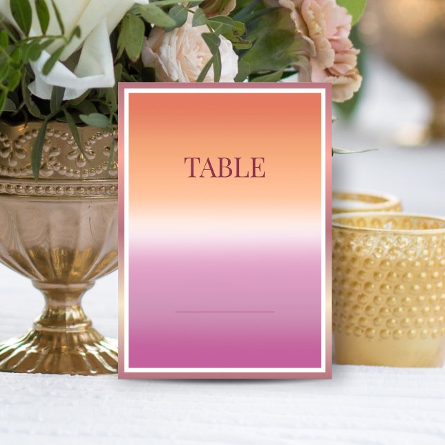 Lesbian Wedding Pride Flag Gradient Table Numbers (Creator Uploaded)