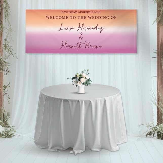 Lesbian Wedding Pride Flag Gradient Welcome Banner (Creator Uploaded)