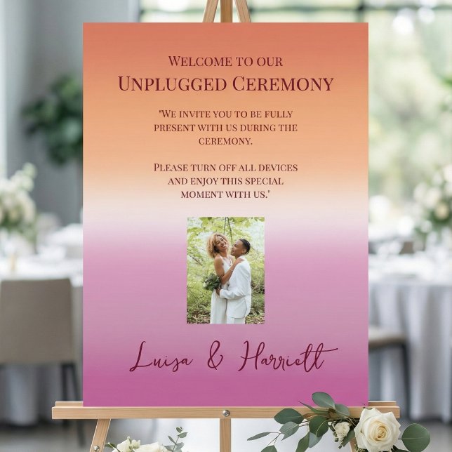 Lesbian Wedding Pride Flag Unplugged Ceremony Foam Board (Creator Uploaded)