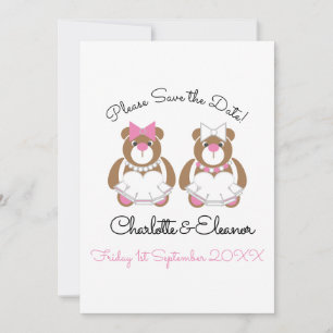 Lesbian Wedding Teddy Bear Brides Save The Date