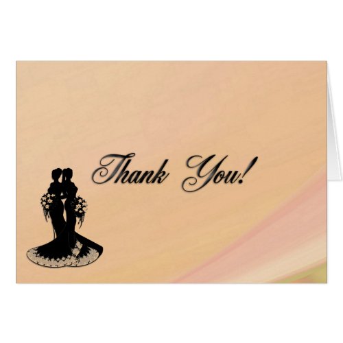 Lesbian Wedding Thank You Card Blank Inside