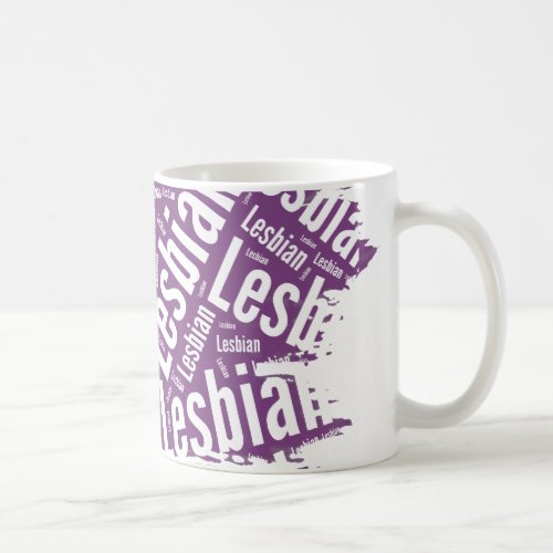 LESBIAN WORD PATTERN WHITE _png Coffee Mug