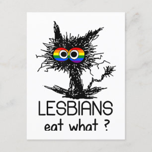 Lesbians Eat What Cat Funny Humor Pun LGBTQ Pride  Enclosure Card