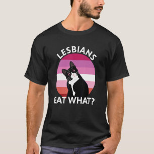 Lesbians Eat What Cute Black Cat Lesbian Color 1 T-Shirt