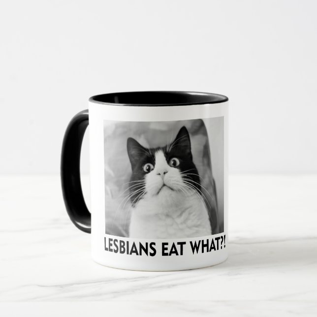 LESBIANS EAT WHAT!?!?   MUG (Front Left)
